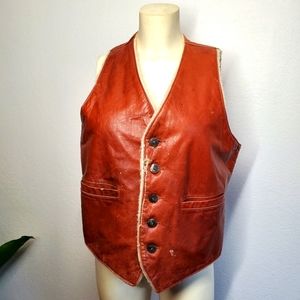 Vintage 60s LL Bean Leather and Sherpa Vest